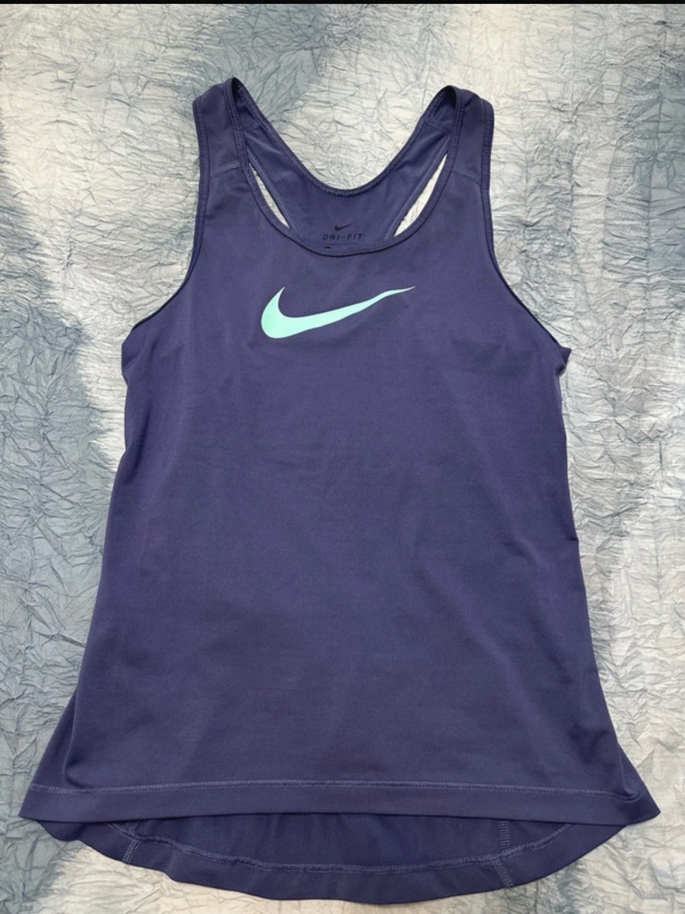 Nike Women's Purple Dri-FIT Racerback Tank with Mint Swoosh